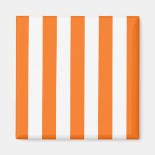 Pumpkin Orange White XL Streifen Muster Magnet