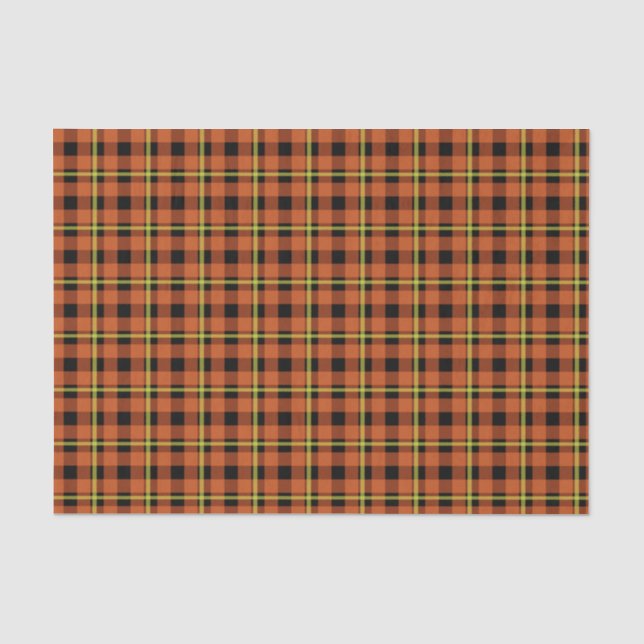 Pumpkin Orange & Yellow Tartan Seidenpapier (Vorderseite)