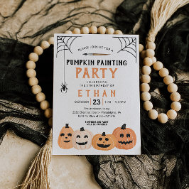 Pumpkin Painting Geburtstagsparty Halloween Einladung