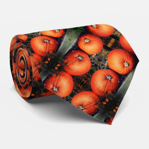 Pumpkin Pair Fall Abstraktes Muster Krawatte