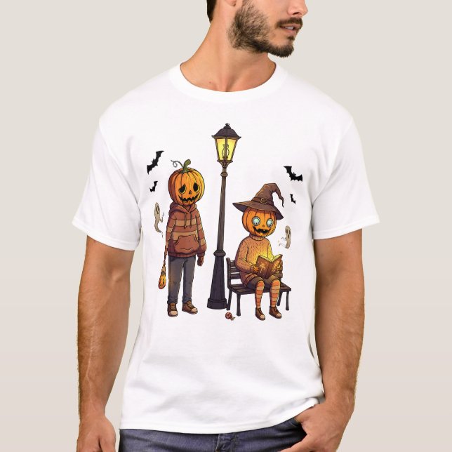 Pumpkin Pals Hoodie – Creepy Cute Halloween Street T-Shirt (Vorderseite)