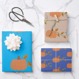 Pumpkin Papers Wrapping Paper Flat Sheet Set von 3 Geschenkpapier Set