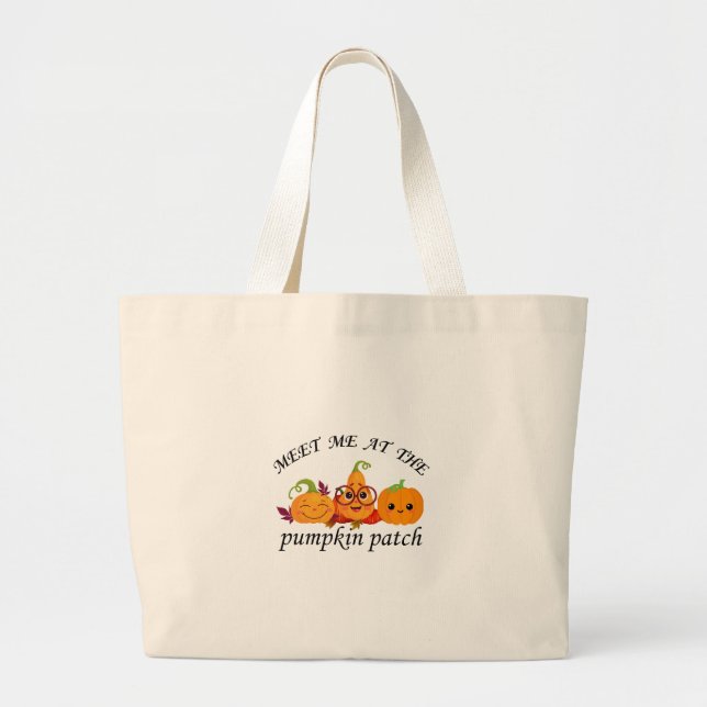 Pumpkin Patch Adventures: Herbst T-Shirt Jumbo Stoffbeutel (Vorne)
