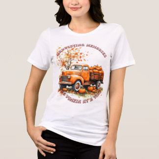 Pumpkin Patch Adventures Vintage LKWs & Pumpkins Tri-Blend Shirt