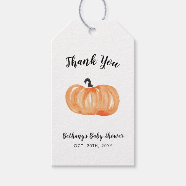 Pumpkin Patch Baby Dusche Geschenkanhänger (Vorderseite)