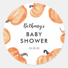 Pumpkin Patch Baby Dusche Runder Aufkleber