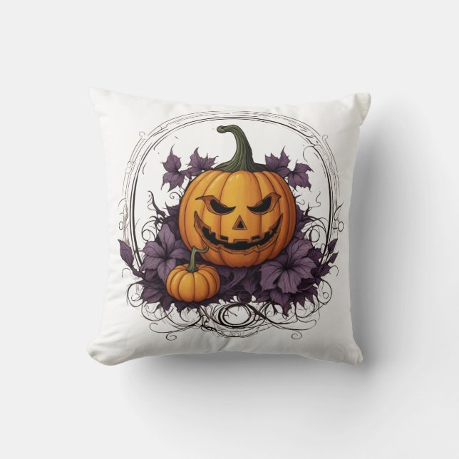 Pumpkin Patch Comfort: Feierndes Halloween-Kissen" Kissen (Vorderseite)