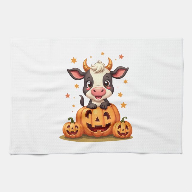 Pumpkin Patch Cow Geschirrtuch (Horizontal)