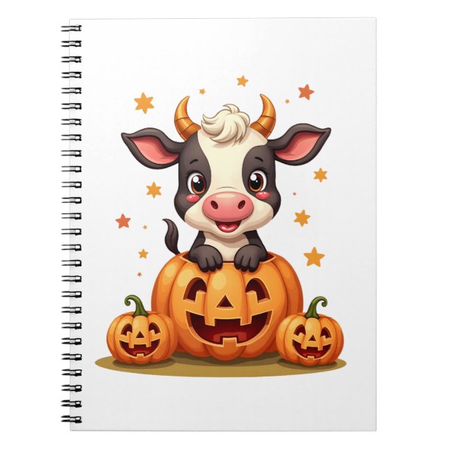 Pumpkin Patch Cow Notizblock (Vorderseite)