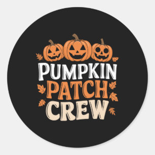 Pumpkin Patch Crew Funny Pumpkin Patch Squad Danke Runder Aufkleber