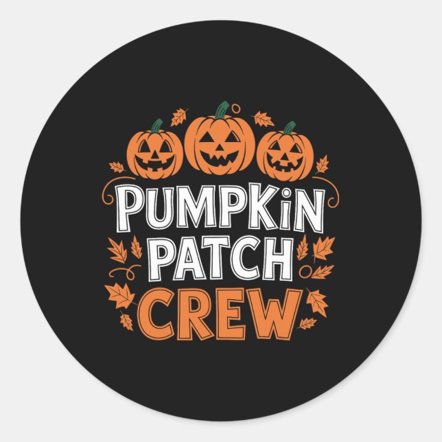 Pumpkin Patch Crew Funny Pumpkin Patch Squad Danke Runder Aufkleber (Vorderseite)