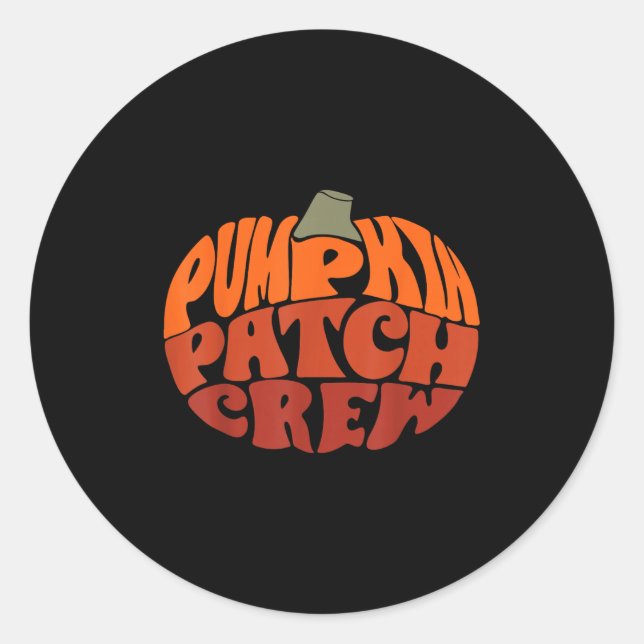 Pumpkin Patch Crew Funny Pumpkin Patch Squad Danke Runder Aufkleber (Vorderseite)