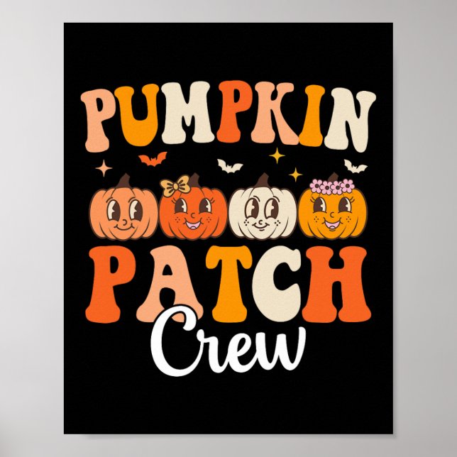 Pumpkin Patch Crew Matching Family Groovy Fall Hal Poster (Vorne)