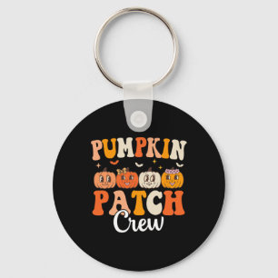 Pumpkin Patch Crew Matching Family Groovy Fall Hal Schlüsselanhänger