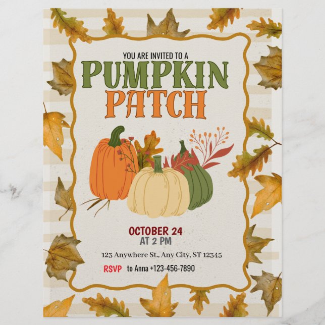 Pumpkin Patch Einladung Flyer (Vorne)