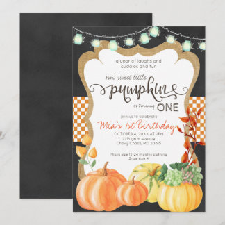 Pumpkin Patch Erstgeburtstag Einladung