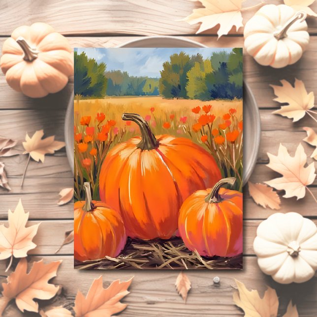 Pumpkin Patch Fall Foliage Postkarte (Von Creator hochgeladen)