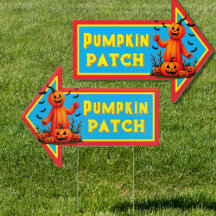 Pumpkin Patch farbenfrohe Arrow Ground Sign