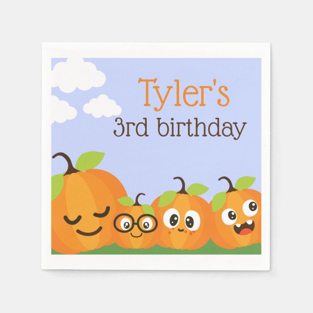 Pumpkin Patch Farm Kindergeburtstag Serviette (Vorderseite)