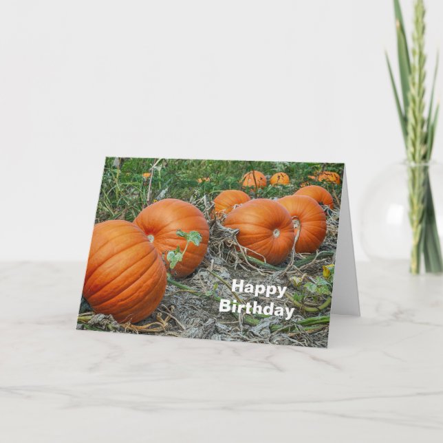 Pumpkin Patch Foto Birthday Karte (Vorderseite)