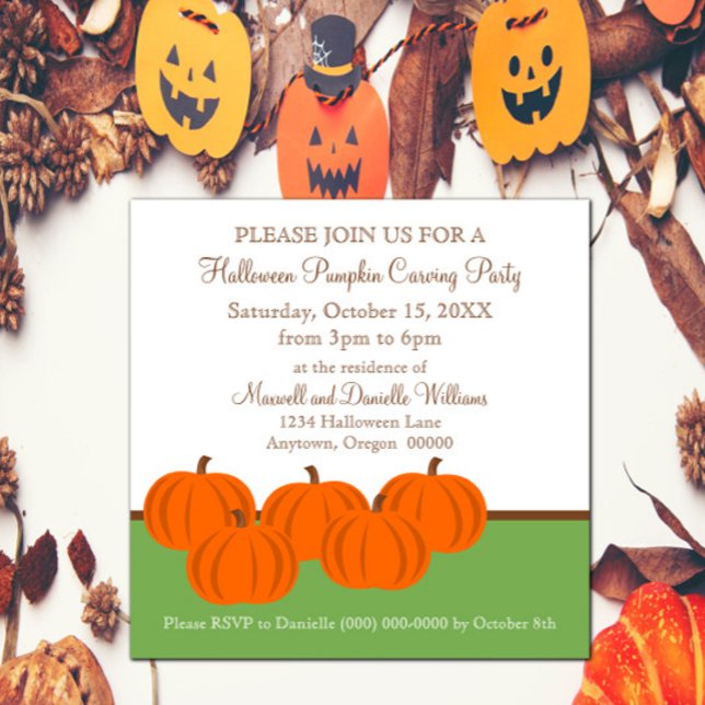 Pumpkin-Patch Halloween-Einladung Einladung (Pumpkin Patch Halloween Invitation)