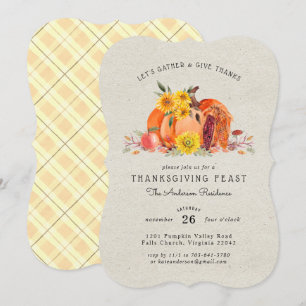 Pumpkin Patch Harvest Erntedank Dinner Party Einladung