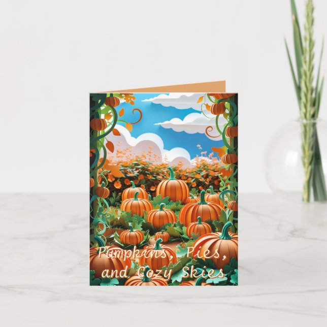 Pumpkin Patch Harvest Feiertagskarte (Vorderseite)