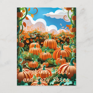 Pumpkin Patch Harvest Feiertagspostkarte
