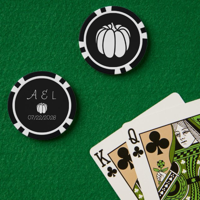 Pumpkin Patch in Schwarz Pokerchips (Pokertisch (doppelt))