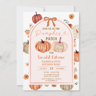Pumpkin Patch joint brothers birthday bash Autumn Einladung