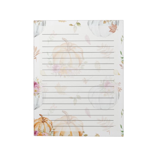 Pumpkin Patch Letter Notepad – Autumn Stationery  Notizblock (Rotiert)
