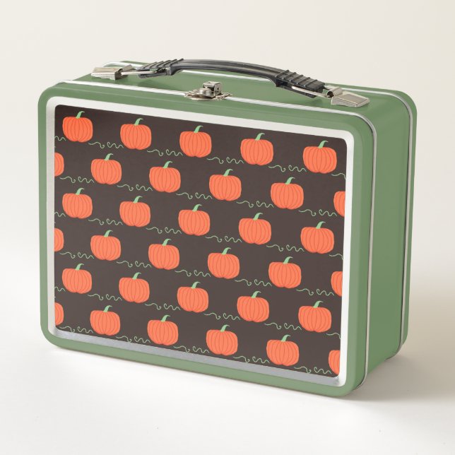 Pumpkin Patch Metal Lunchbox (Brown & Orange) (Vorderseite)
