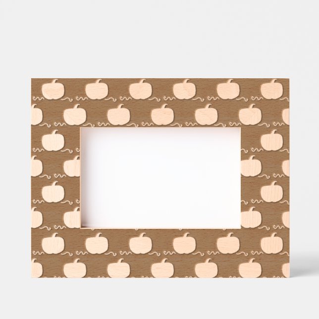Pumpkin Patch Picture Frame (braun & orange) Geätzte Rahmen (Vorderseite)