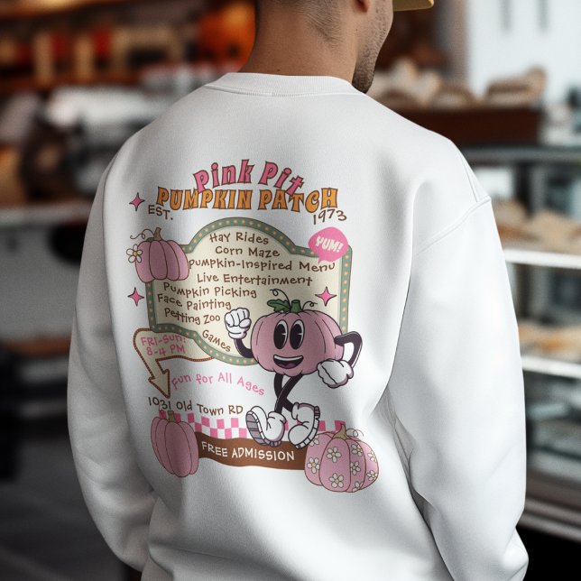 Pumpkin Patch Pumpkin Picking - Pink Pumpkin Sweatshirt (This item is for display purposes only to illustrate the design element. )