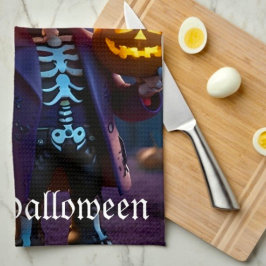Pumpkin Patch Skeleton Companion Geschirrtuch