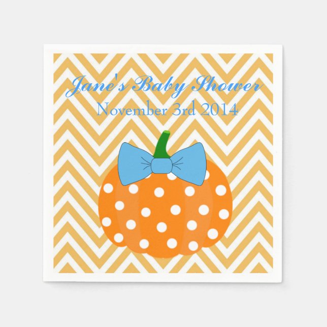Pumpkin Patch Themed Boy Babydusche Napkins Serviette (Vorderseite)