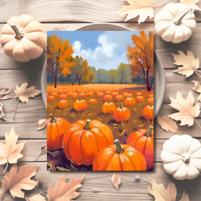 Pumpkin Patch Wasserfarbe Feiertagspostkarte (Von Creator hochgeladen)