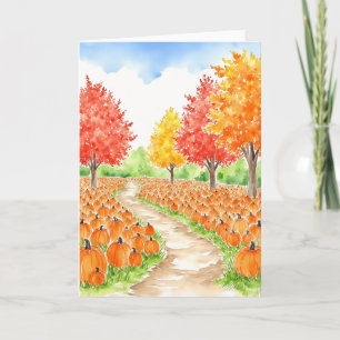 Pumpkin Patch Wasserfarbe Karte
