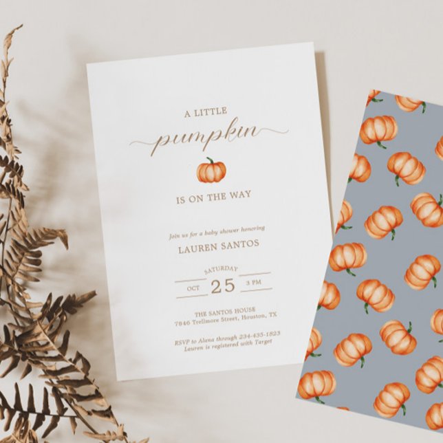 Pumpkin Pattern Fall Baby Dusche | Einladung (Available for print and instant digital download!)
