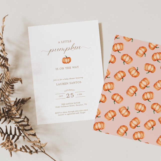 Pumpkin Pattern Fall Baby Dusche | Einladung (Available for print and instant digital download!)