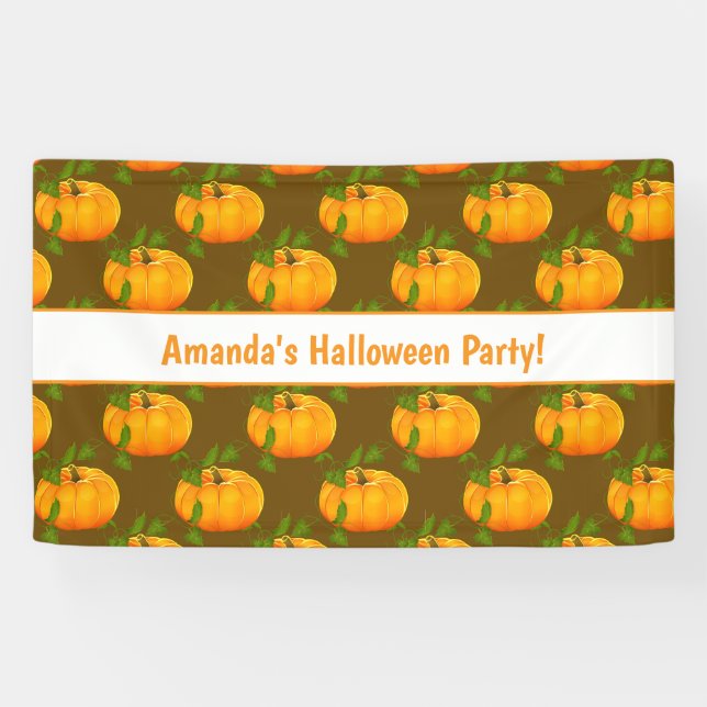 Pumpkin Pattern Halloween-Party Banner (Horizontal)
