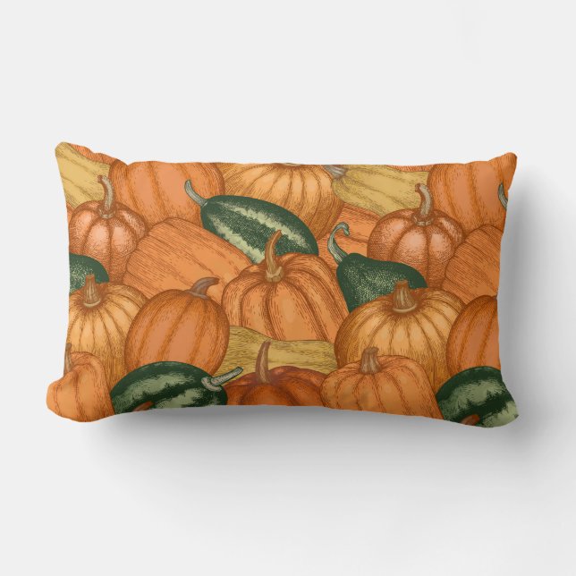 Pumpkin Pattern Lumbar Pillow Lendenkissen (Vorderseite)