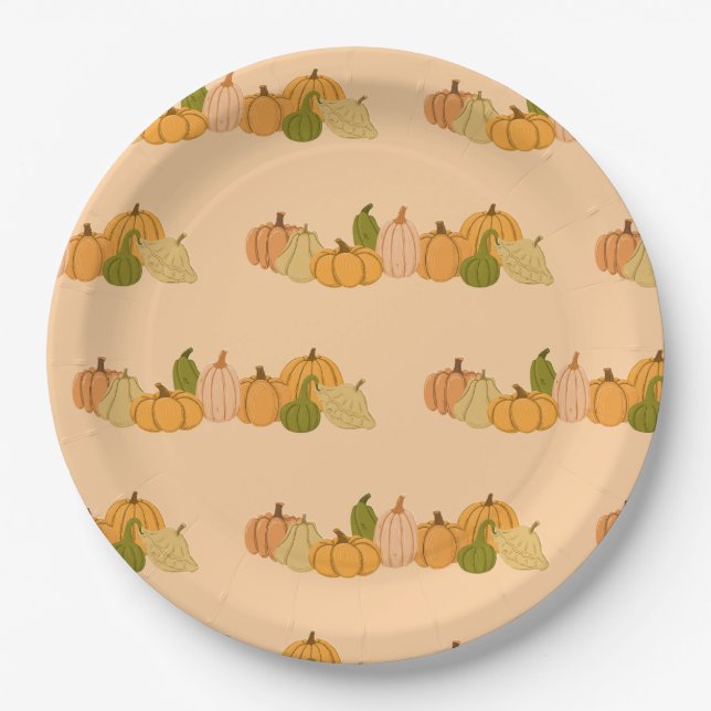 Pumpkin Pattern Paper Napkins - Halloween-Party Pappteller (Vorderseite)