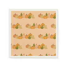 Pumpkin Pattern Paper Napkins - Halloween-Party