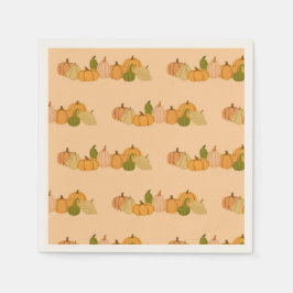 Pumpkin Pattern Paper Napkins - Halloween-Party Serviette