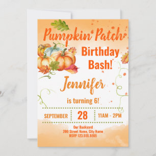 Pumpkin Pflaster Geburtstag Bash Einladung