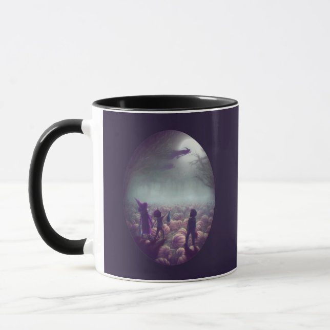 Pumpkin-Pflaster-Hexen, die in der Vergangenheit T Tasse (Links)