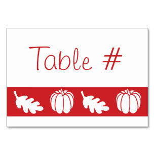 Pumpkin-Pflaster in der Cherry-Tischkarte Tischnummer