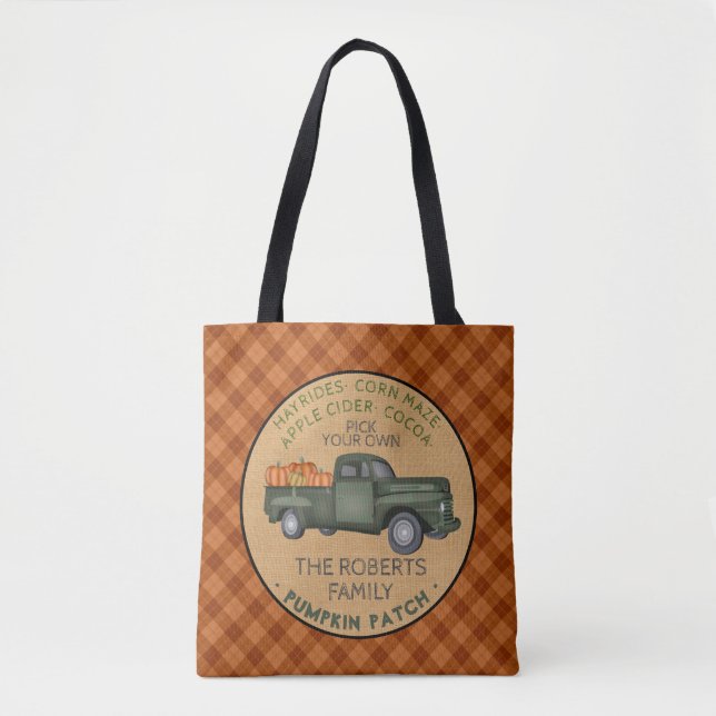 Pumpkin Pflasterfarm Russel Karierter Vintager LKW Tasche (Vorderseite)