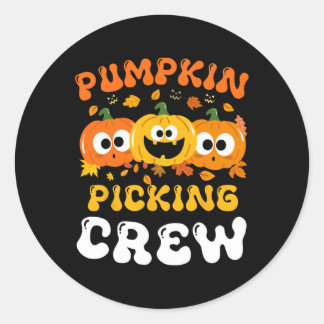 Pumpkin Picking Crew 2024 Funny Cousin Crew Hallow Runder Aufkleber